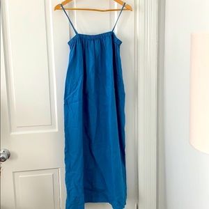 Filosofia Blue Leah Linen Strappy Dress S